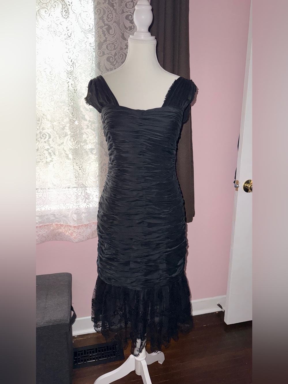 Black Lacy Embellished Dress